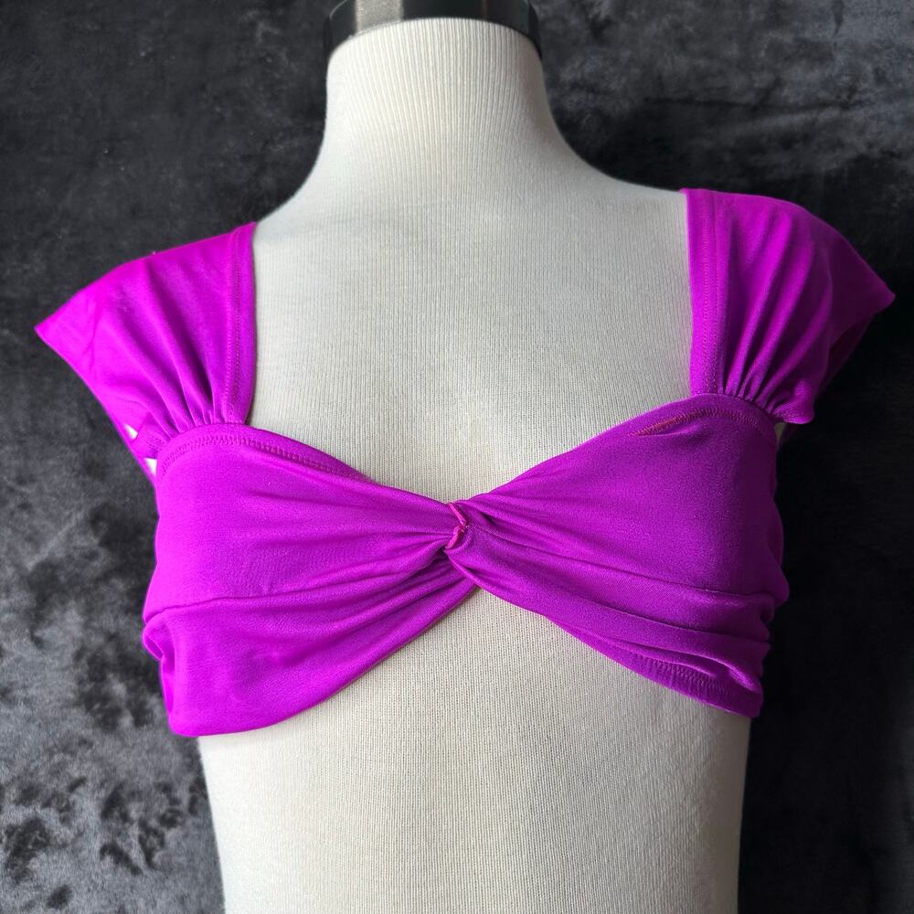 Vintage 80s/90s Sweetheart Neck Bikini Top Purple   
Womens Size S/M